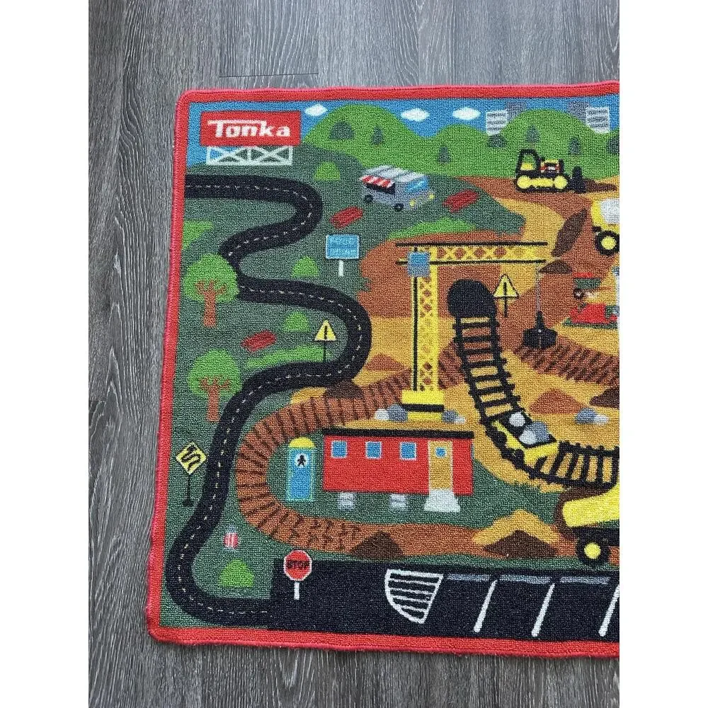 Tonka Gravel Pit Kids Accent Rug Play Mat 44x31 Multicolor Tufted 2012